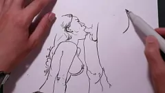 تشغيل جبهة مورو مثيرة إعطاء اللسان: رسم مثيرة للهواة مع الثدي الكبير والديك الكبير